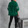 thumbnail image 5 of Baqcunre Womens Winter Coats Women's Tassel Single Breasted Solid Color Lapel Coat Long Sleeve Shirt Jacket Womens Jacket Womens Fall Fashion 2023 Green S, 5 of 6