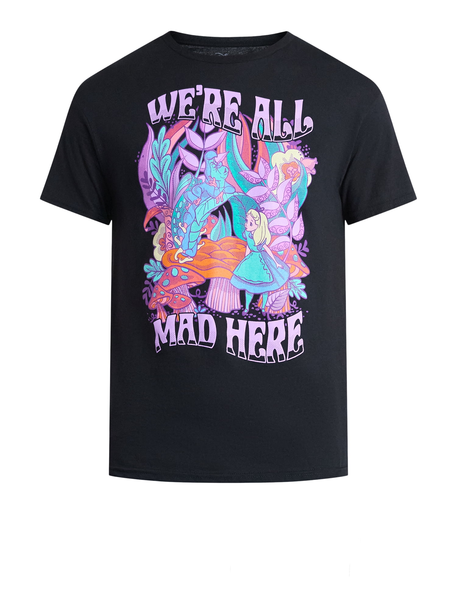 Alice in Wonderland, Men's & Big Men's Graphic Tee, All Mad Here, Sizes S-3XL
