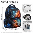 thumbnail image 5 of Chririnla Shark with Thunder & Lava Art Print Zaino per ragazze with Lightweight Multi Pockets Kids Backpack, Durable 17 Inch School Bag for Travel High School Daily Use, 5 of 10