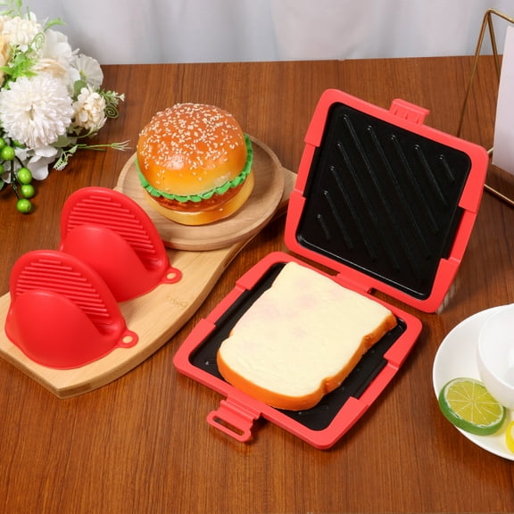 LINFANG Silicone Microwave Sandwich Maker Uniform Heating Microwave Toast Baking Pan Non Stick Toastie Maker Easy to Access for Home