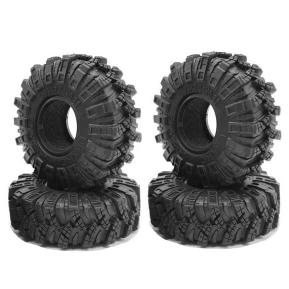 4PCS 62mm 1.0 Inch Wheel Tires Soft Mud Terrain Rubber Tyres for 1/24 RC Crawler Car Axial SCX24 Gladiator Bronco Parts Black