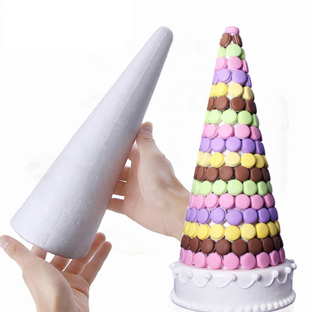 Foam Cone DIY Blank Modelling Styrofoam Christmas Tree Cone Craft Cone for Kids, Size: One size, White