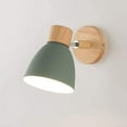 thumbnail image 1 of Aplique de pared de metal moderno E27 Edison, aplique de pared con base de madera de macarrón, decoración de habitación de niños, lámpara de pared interior ajustable, accesorio de iluminación de, 1 of 4