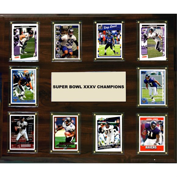 C&I Collectables 1518SB35 NFL 15"x18 Pouces Baltimore Ravens Super Bowl 35 - Plaque 10 Cartes