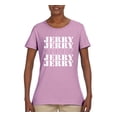 thumbnail image 2 of Wild Bobby Jerry Springer 90's TV Talk Show Host Jerry Jerry Chant Famous People Womens Graphic Tee, Light Pink, Large, 2 of 6