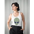 thumbnail image 2 of Alien With Space Eyes Racerback Tank Women -SPIdeals Designs, Female Small, 2 of 4