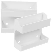 Homoyoyo Wall-Mounted Cellphone Organizer 2-Pack White Plastic Holder Simple Design for Home Office