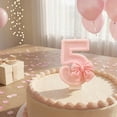 thumbnail image 6 of Birthday Candle, Cartoon Glitter Pink Bow Number Candle, 1 Piece for Birthday Party Cake Decoration, 6 of 7