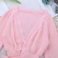 thumbnail image 3 of YONGHS Kids Girl's Long Sleeve Knitted Wrap Sweater Tops Ballerina Ballet Dance Cardigan Pink 5-6, 3 of 7