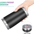 thumbnail image 5 of 20oz Tumbler with Lid and Straw Stainless Steel Tumbler Cup Vacuum Insulated Double Wall Travel Coffee Mug Perfect for Car Cup Holders(Black 1 Pack), 5 of 7