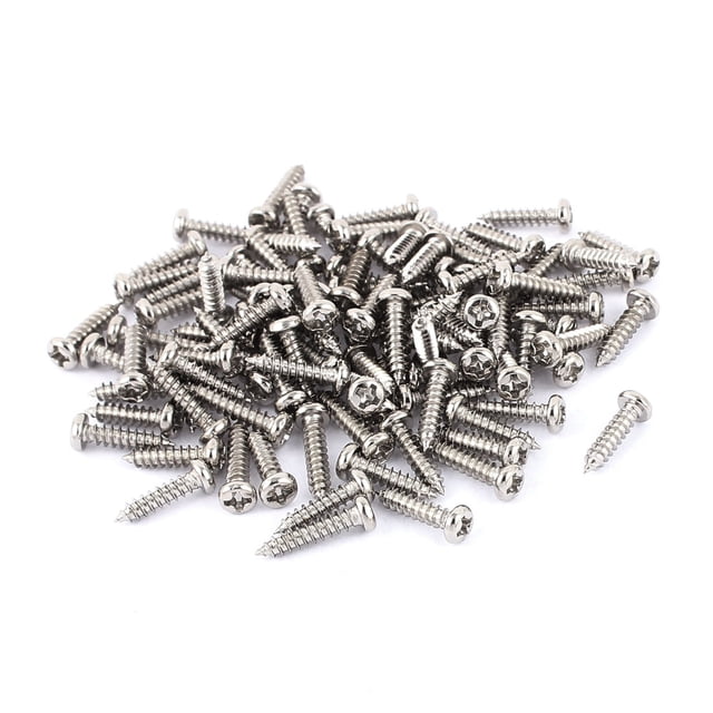 100 piezas de tornillos autorroscantes de cabeza plana cruzada de acero inoxidable M3 x 12 mm