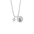 thumbnail image 2 of Delight Jewelry Silvertone Mini Heart with Cutout Silvertone Script Initial Disc - S - Charm Necklace, 20"+3", 2 of 4