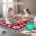 thumbnail image 4 of ODIKA 4'x6' Machine Washable Non-Slip Area Rug, Snowflake Medallion and Reindeer Parade with Nordic Motif Borders High Traffic Rug, Red, 623235, 4 of 5