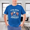 thumbnail image 4 of LAOLIUSN Men’s Women’s America 250th Anniversary T-Shirt 1776-2026 Patriotic Bald Eagle USA Flag Graphic Tee, 100% Cotton, S-4XL, 4 of 5