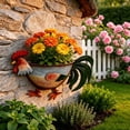 thumbnail image 6 of Gumesh Rooster Shaped Hanging Metal Flower Pot, Cute Animal Planter for Outdoor Garden Fence Balcony Decor, 6 of 7