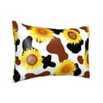 thumbnail image 2 of Disketp Cow Print Sunflower Satin Pillowcase For Hair And Skin - Satin Pillow Cases Standard Size 20x30 Inches With Zipper,Gifts For Women Men, 2 of 8
