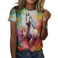 thumbnail image 3 of Cool Horse T-Shirts Casual T-Shirt Short Sleeve Women Trendy Tshirt Beach Custom Tops, 3 of 5