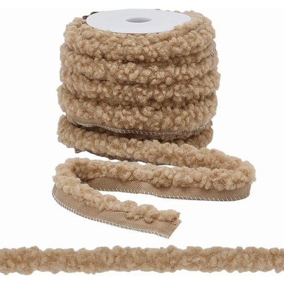 10.9 Yards Brown Fur Trim Plush Ribbon Trims 20mm Wide Furry Fabric Trim Sewing Trims Decorative Trimming Ribbon for DIY DIY Craft Winter Clothing Pillow Curtain Home Decor