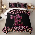 thumbnail image 2 of Erosebridal Girls Cheetah Print Alphabet E Quilt King,Bling Glitter Print Leopard Print King Coverlet Set for Teens Women, 2 of 7