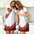 thumbnail image 4 of Zufioo Winter Christmas Snowflake Print Women's Nightgown, Round Neck Short-sleeved Pajamas, Home Wear Suitable for Home and Outing, 4 of 6