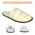 thumbnail image 3 of KLL Lemon Yellow Checkboard Slippers for Women Men House Slip on Indoor Outdoor Bedroom Furry Fleece Lined Ladies Comfy Anti-Skid Rubber Hard Sole-Large, 3 of 8