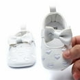 thumbnail image 5 of Odeerbi Infant Toddler Girls Princess Shoes Soft Sole Prewalker Leather Bow Shoes Kid Baby Cute Solid Color Soft Shoes White, 5 of 6