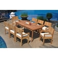 thumbnail image 4 of Grade-A Teak Dining Set: 8 Seater 9 Pc: 71" Rectangle Table And 8 Veranda Arm Chairs Outdoor Patio WholesaleTeak #WMVRu, 4 of 4