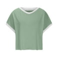thumbnail image 5 of Open Back Tops For Women Summer Casual Yoga Y2K Athletic Gym Tees Shirts Slouchy Crop Running Tunic T Shirts Women Short Sleeve Workout Shirts Loose Relaxed Fit Blouses, 5 of 5