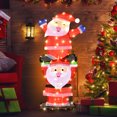 thumbnail image 3 of Costway Christmas Outdoor LED Double Santa Yard Sign W/ String Lights & 4 Stakes, 3 of 10