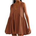 thumbnail image 2 of Gspmoly Robes pour Femmes Grande Taille, Mode Femmes Été Décontracté Uni Col en V Sans Manches Robe Mini Robes de Travail pour Femmes Offres, 2 of 6