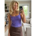 thumbnail image 6 of LMLYSoH Women's Summer Slim Fit Cami Tops Sleeveless Open Back Low Cut Lace Floral Tanks, 6 of 8