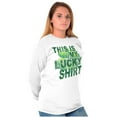 thumbnail image 3 of St Patricks Lucky Four Leaf Clover Plus Size Long Sleeve Graphic Tee Shirt Brisco Brands 2X, 3 of 5