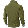 thumbnail image 6 of KHONTS Men's Quarter Zip Polar Fleece Pullover Sweatshirts Long Sleeve Half Zip Fleece Jacket Thermal pullovers Green XXXL, 6 of 9