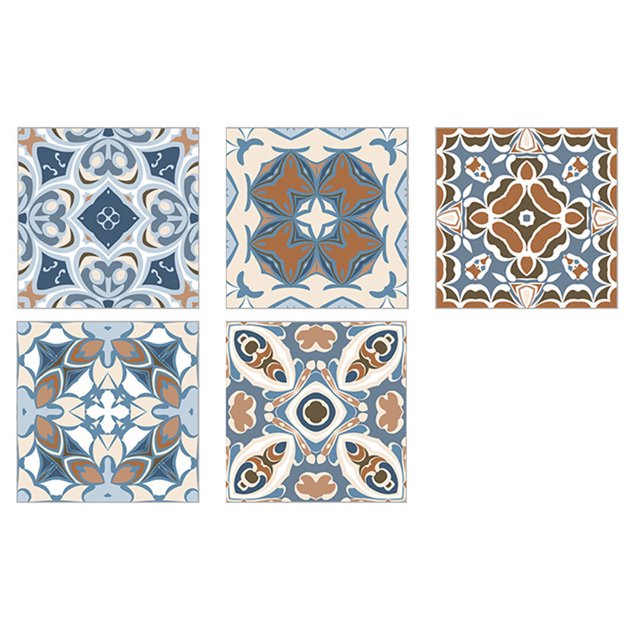 10Pcs Wall Sticker Decorative Waterproof Self-adhesive Vintage 3D Mosaic Tile Background Wall Sticker for Home