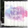 thumbnail image 3 of Ambesonne Saying Shower Curtain, Make It Happen Slogan, 69"Wx75"L, Pale Blue Pink Lilac, 3 of 4