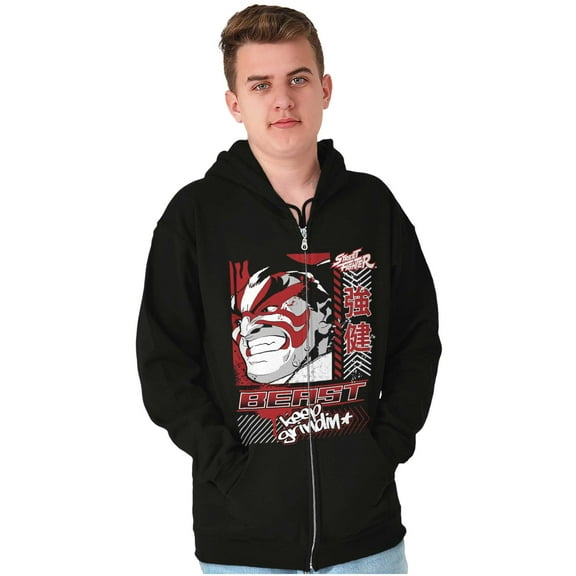 Street Fighter E Honda Beast Grindin Zip Hoodie Sweatshirt Men Brisco Brands S