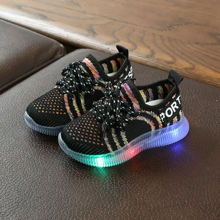 

YOHOME Children Kids Baby Girls Boys Mesh Led Light Luminous Sport Sneakers