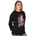 thumbnail image 4 of Breast Cancer Battle Like Betty Boop Women Plus Size Long Sleeve Tee Brisco Brands 2X, 4 of 5