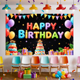 thumbnail image 5 of Colorful Design Birthday Banner Decorative Balloons Party Background for Birthday Celebration Indoor Decoration Kids Party, 5 of 9