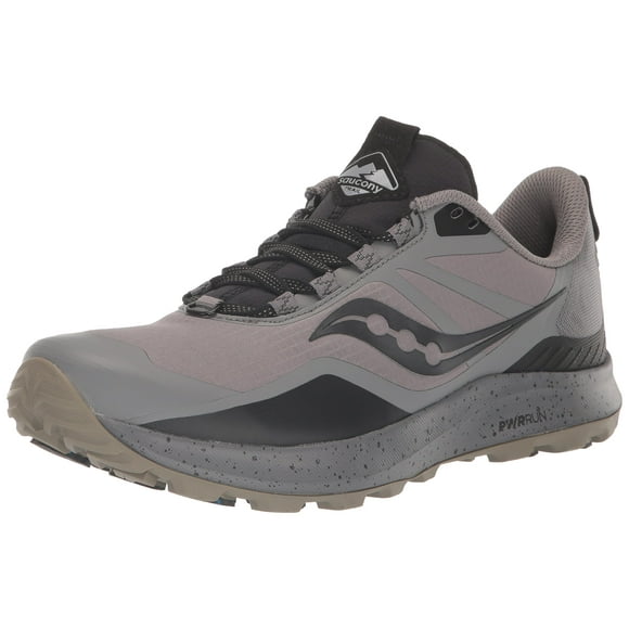 Saucony Men's Peregrine Ice+3 Sneaker, Gravel/BLK, 10.5