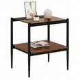 thumbnail image 4 of Coffee Tables Set of 2 Rectangle End Table, Tempered Glass Tabletop with MDF layer, Modern Table for Living Room , Brown Glass,End Tables, 4 of 14