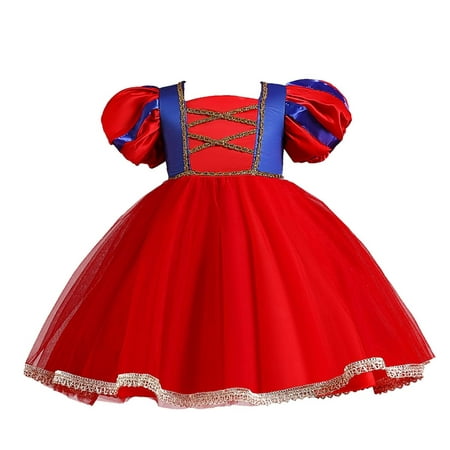 

Honeeladyy Discount Children Baby Girls Middle-aged Children s Sequin Contrast Gauze Skirt Halloween Cosplay Masquerade Dress