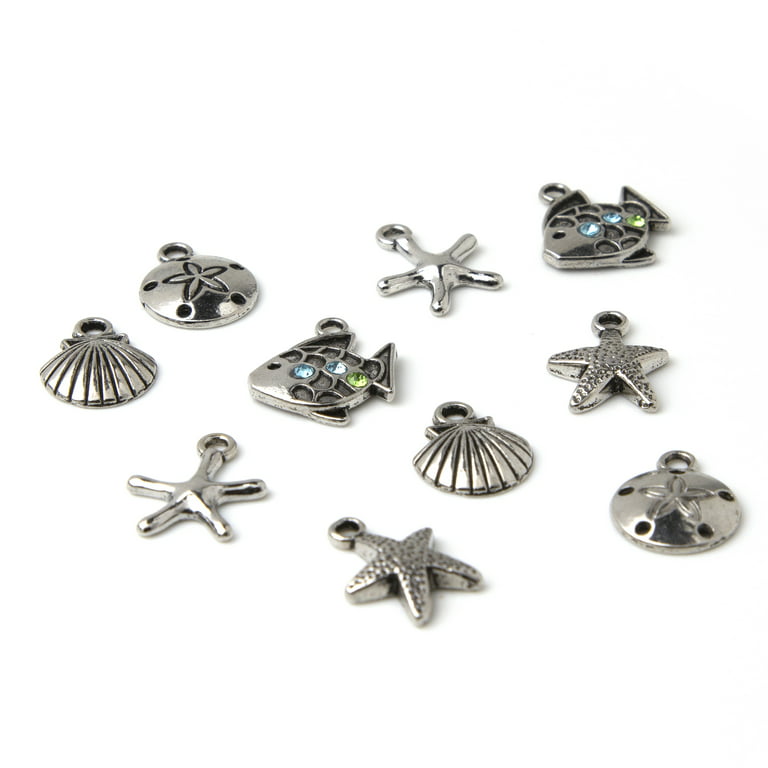 BESTONZON 56pcs Jewelry Making Charms Mixed Smooth Marine Animal Metal  Charms Pendants DIY for Necklace Bracelet Jewelry Making and Crafting  (Antique Bronze) 
