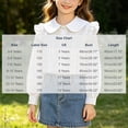 thumbnail image 3 of Agkizg Girls Ruffled Collar Button Down Shirt, Long Sleeve Blouse with Lace Hem, School Casual Top for Kids, Cute Layering Tee, Sizes 12-13 Years, 3 of 5