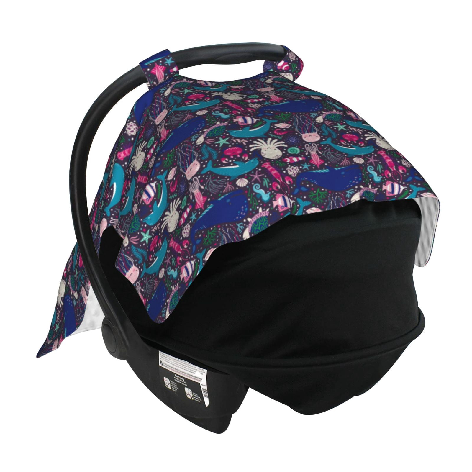 Car Seat Cover Baby - Underwater Animals Breathable Infant Car Seat Cover for Baby Carseat, Lightweight Comfort Baby Essentials Must Haves Newborn Stuff for Girl Boy