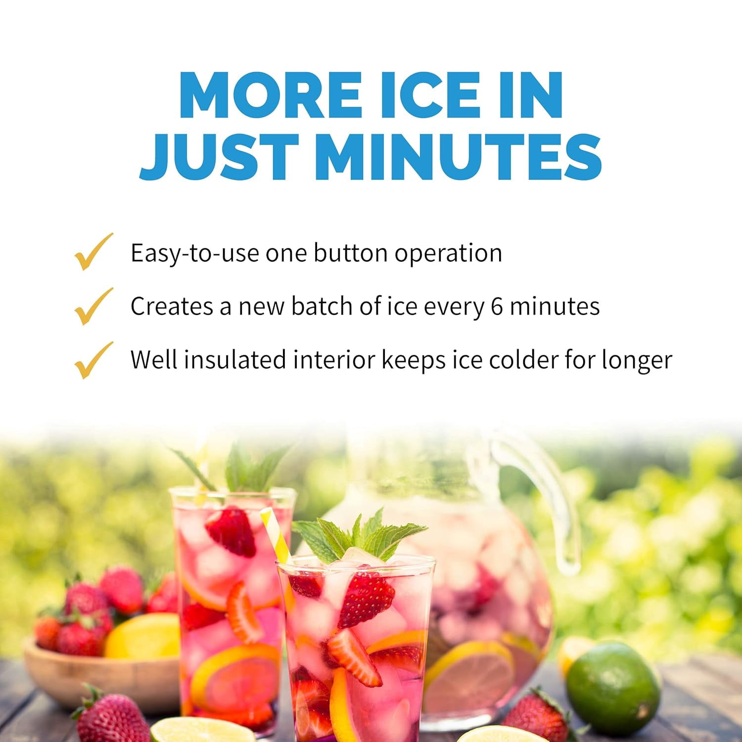 Restored Newair AI-250W-RB Countertop Ice Maker with One Button Operation, 50 lbs of Ice a Day, White (Refurbished)