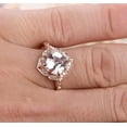 thumbnail image 2 of Limited Time Sale Antique 2 Carat 6mm Princess Cut Morganite and Diamond Moissanite Engagement Ring for Women with 18k Gold Plating, 2 of 4