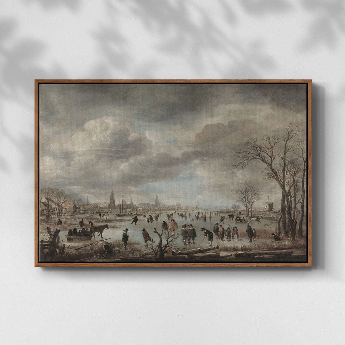 Vintage Landscape-CCCLXXXI By Wexford Home Framed in Walnut Wood Gallery Wrapped Canvas 25 in. x 37 in.
