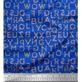 thumbnail image 1 of Soimoi Blue Cotton Voile Fabric Floral Alphabet Text Printed Craft Fabric by the Yard 56 Inch Wide, 1 of 3