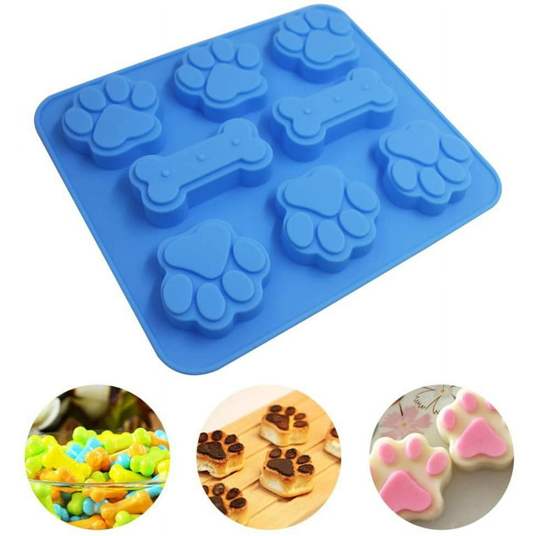 3 Pack Silicone Molds Puppy Dog Paw and Dog Bone Silicone Dog Treat Molds  for Baking Chocolate,Candy,Jelly,Ice Cube,Dog Treats 